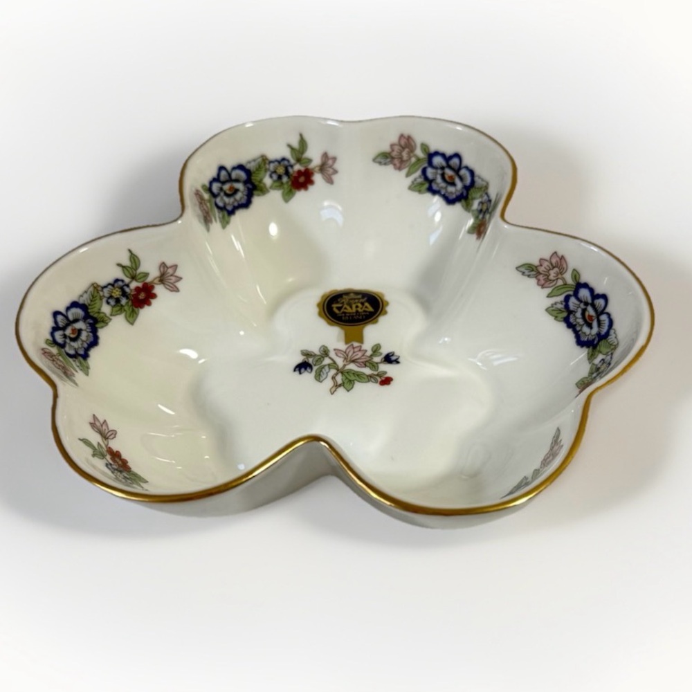 Vintage Royal Tara Shamrock Gold Trim Trinket Bowl In Harmony Made In Ireland